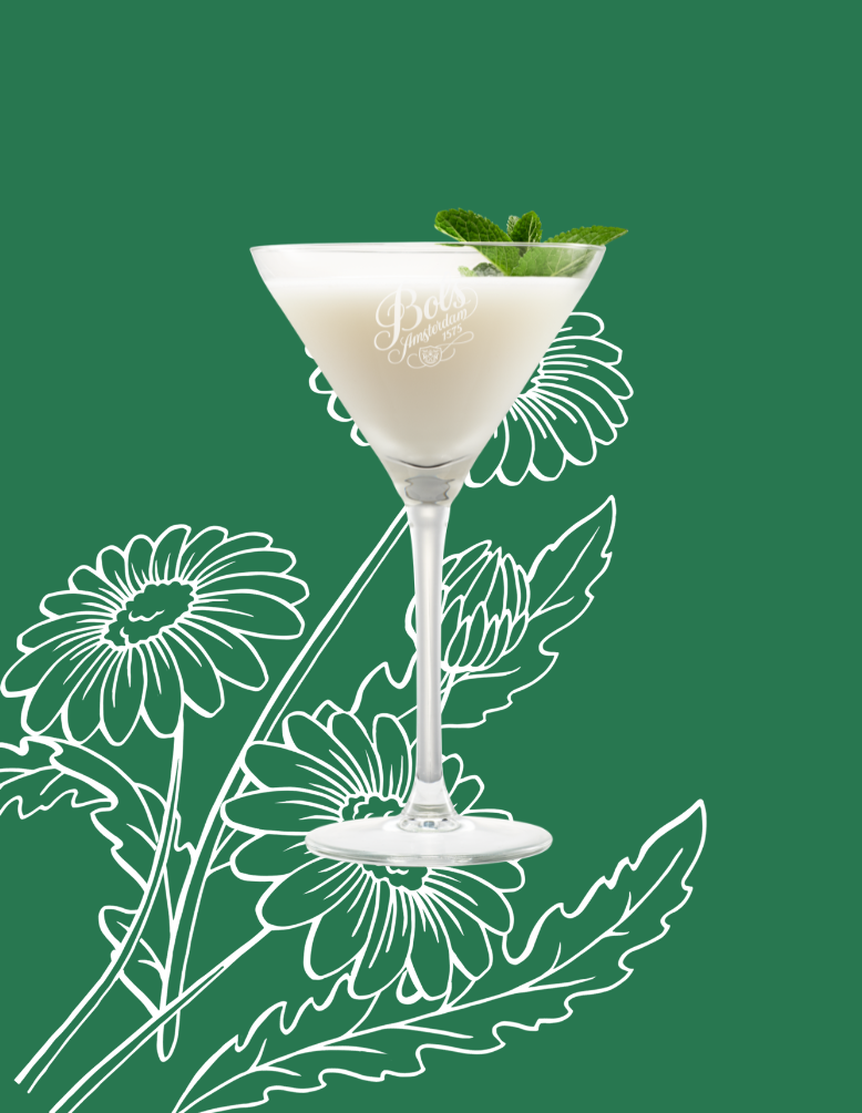 Albino Grasshopper Cocktail Recipe with Bols Natural Yoghurt and Cacao White Products 
