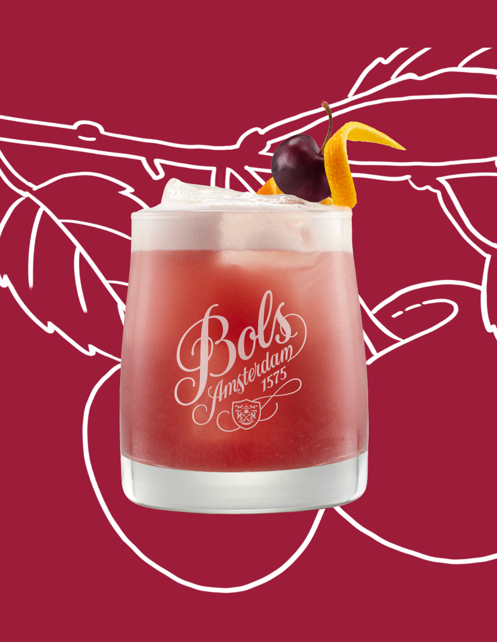 Cherry Sour Cocktail Recipe with Bols Cherry Brandy Products