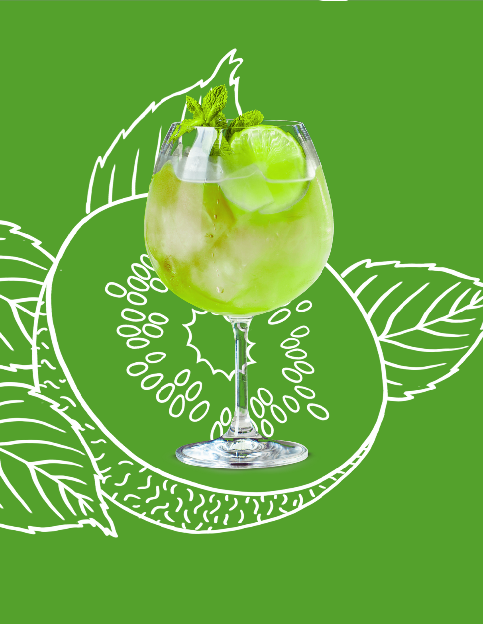 Kiwi Spritz Cocktail Recipe with Bols Kiwi Products