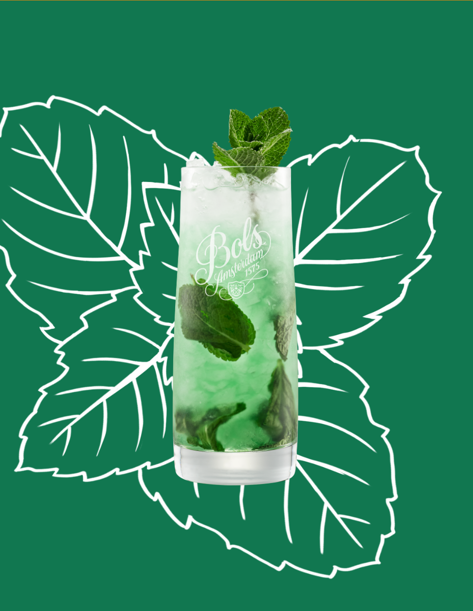 Peppermint Mojito Cocktail Recipe with Bols Peppermint Green Products