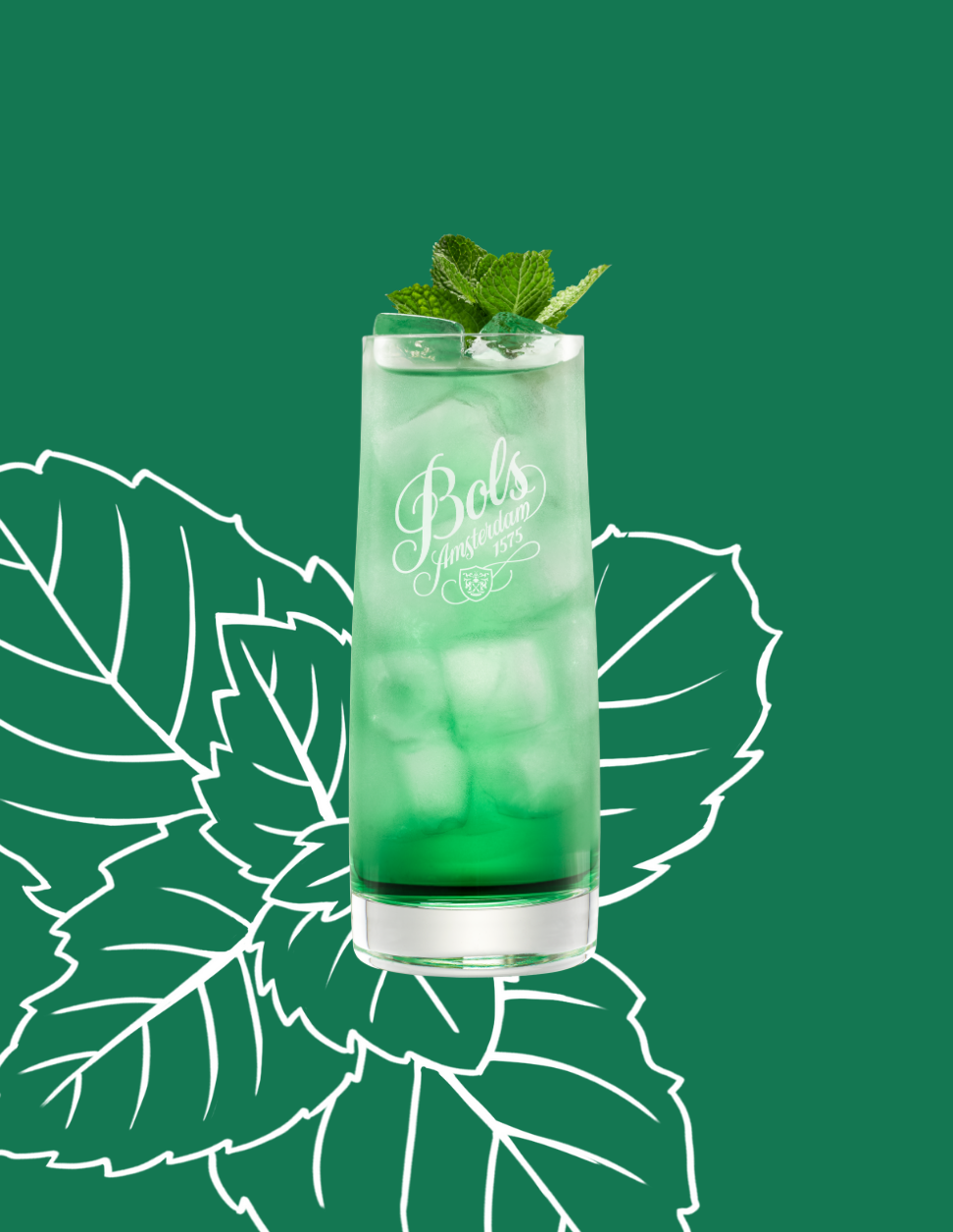Peppermint Tonic Cocktail Recipe with Bols Peppermint Green Products