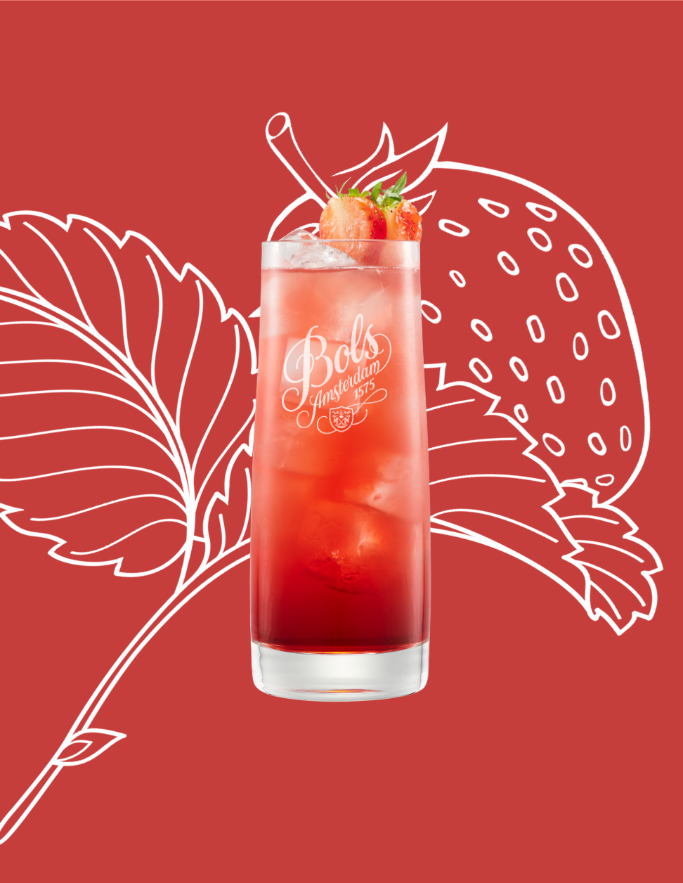 Strawberry Easy Mix Cocktail Recipe with Bols Strawberry Products