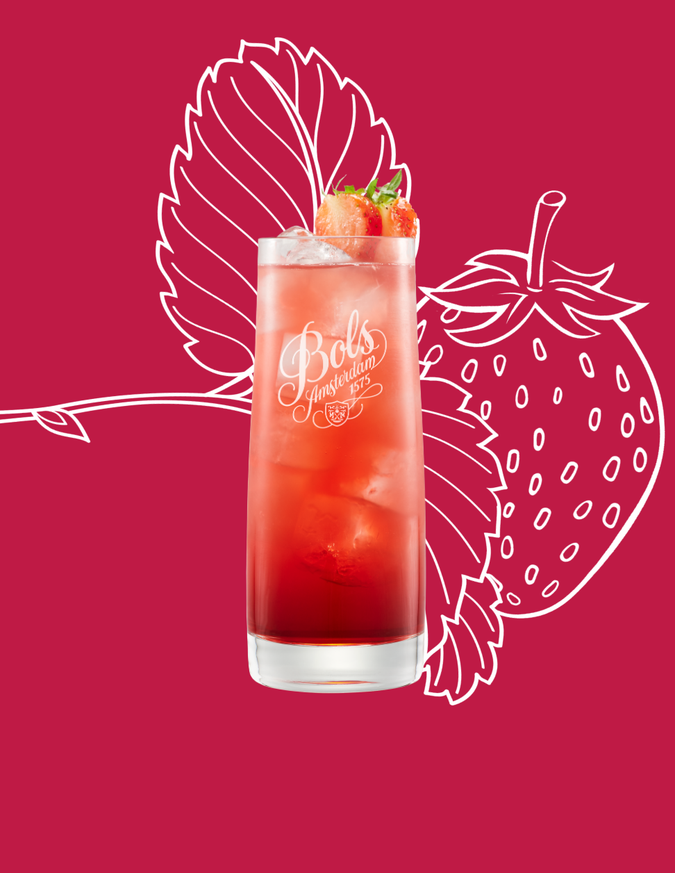 Strawberry Gin Smash Cocktail Recipe with Bols Strawberry Products