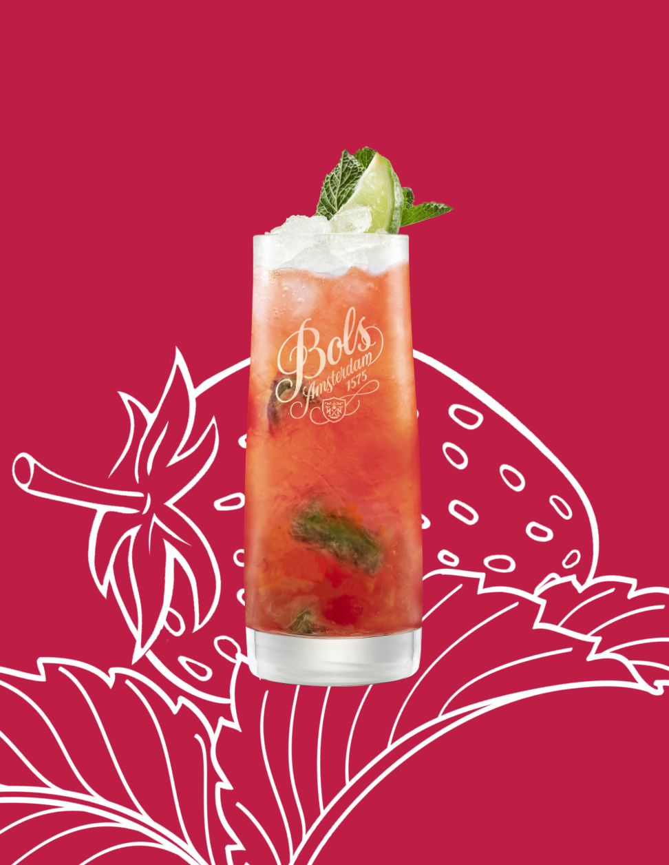 Strawberry Mojito Cocktail Recipe with Bols Strawberry Products